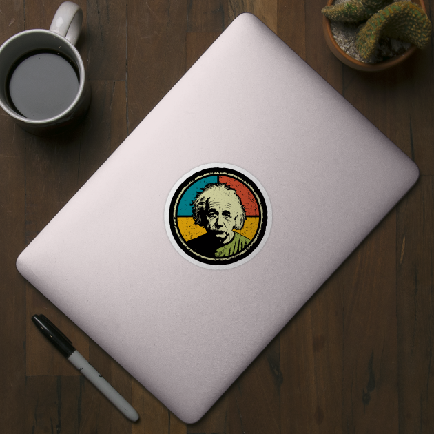 Einstein in Color – Retro Science Genius Portrait Art by TuncGK